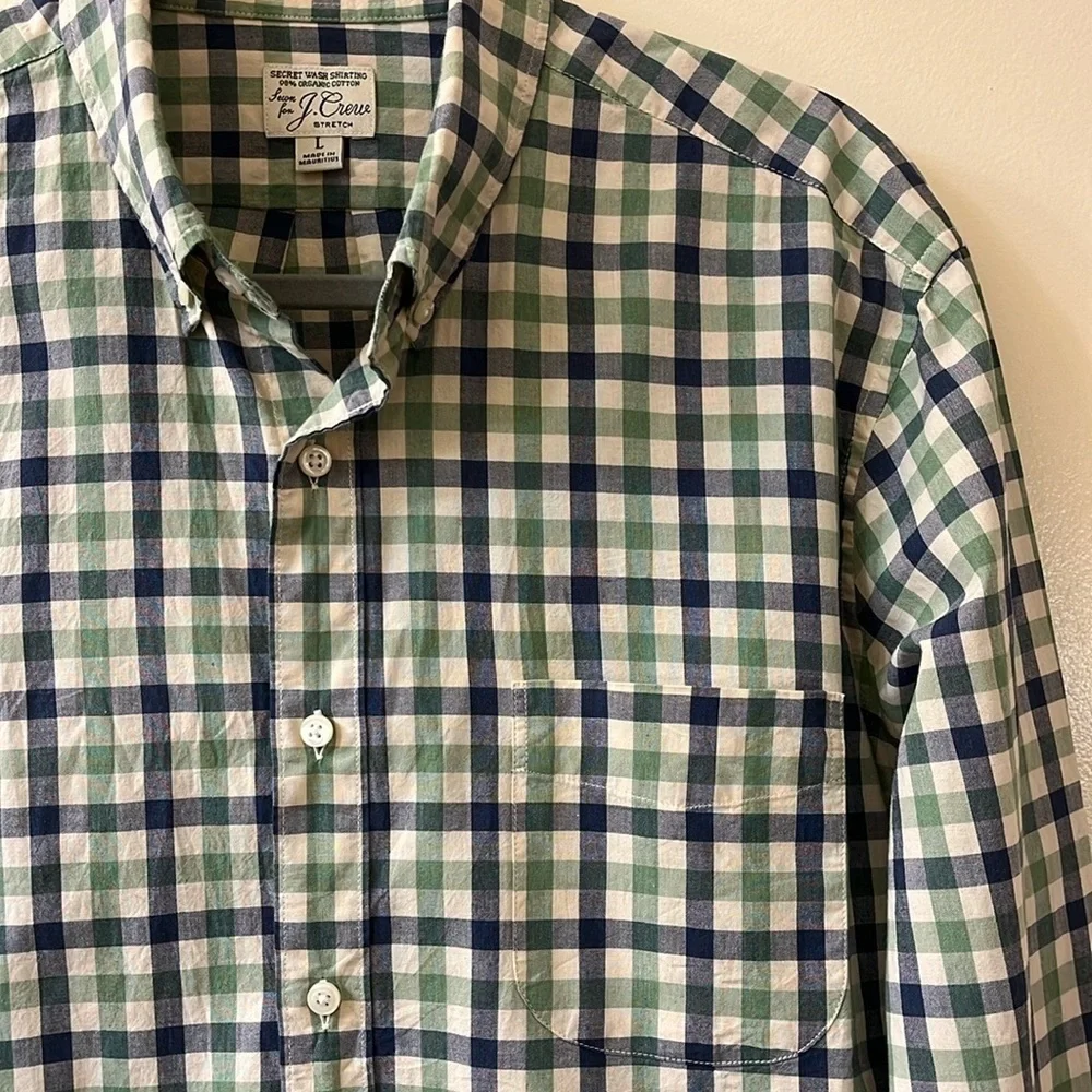J. Crew Secret Wash Organic Cotton Slim Shirt Large